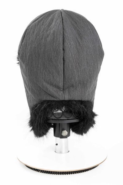Вушанка плащівка ЖАТКА хутро (Сірий+чорний) (РРЦ: 1650 грн) 0805 фото