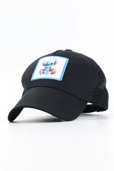 Бейсболка аплікація Stitch-1 (Чорний/сітка) 03140-14 фото