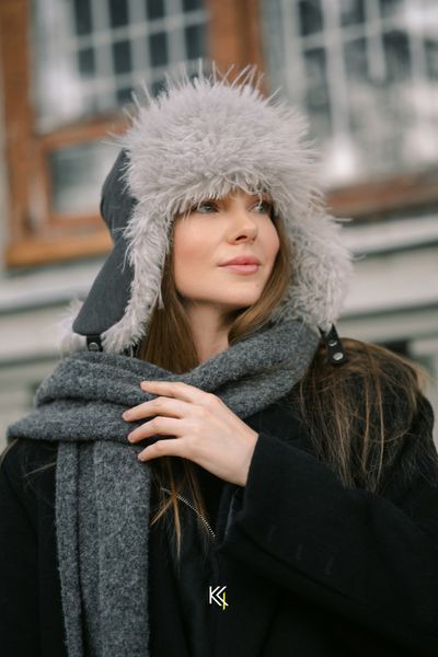 Вушанка плащівка ЖАТКА (Сірий+іній) (РРЦ: 1700 грн) 0805 фото