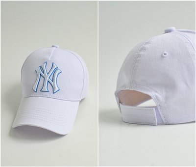 Бейсболка вишивка NY(тінь) (Білий, білий/блакитний) 03080-65/13667 фото